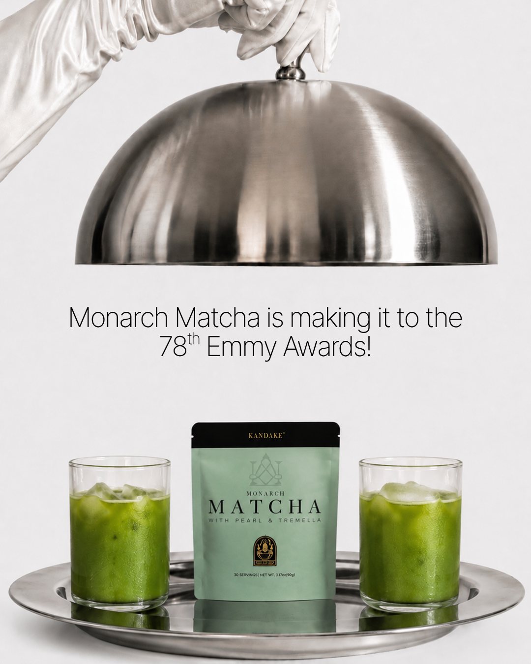 Home of Kandaké post: Monarch Matcha revealed under a silver cloche, announced for the 78th Emmy Awards